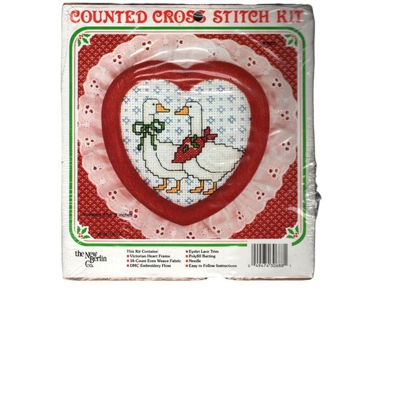 Set of 2 Beginner Easy Cross Stitch Kits Christmas Geese and Rocking Hobby Horse - Picture 2 of 2